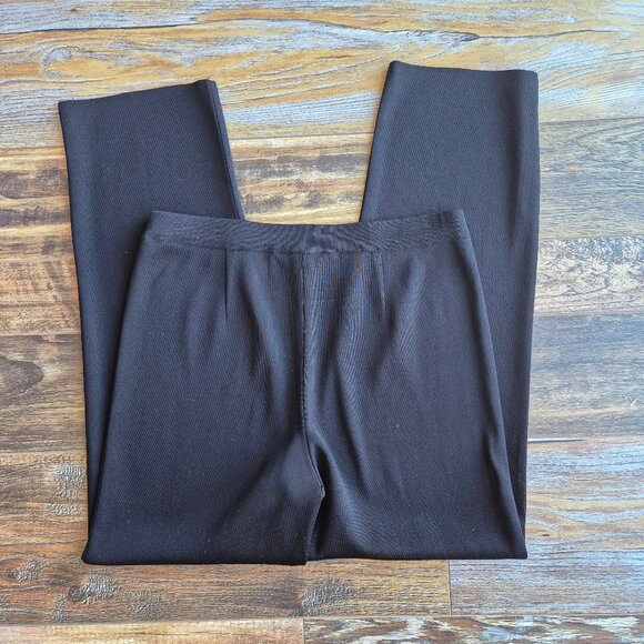 Exclusively Misook Slinky Knit Straight Leg Pants Elastic Waist Black - Picture 4 of 9